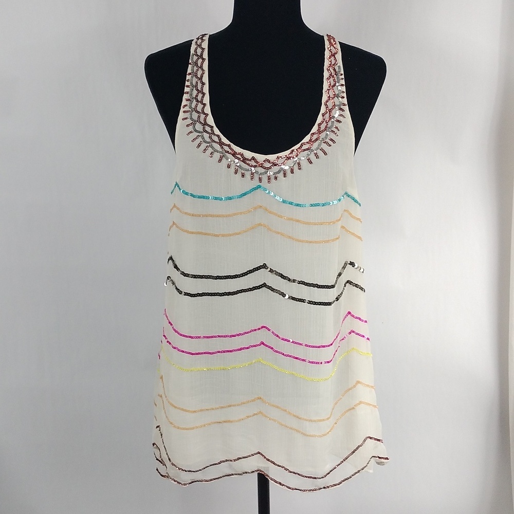 Free People Multicolor Sequin Racerback Tank